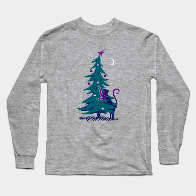 Kitty Tree Love Long Sleeve T-Shirt by katiestack.art